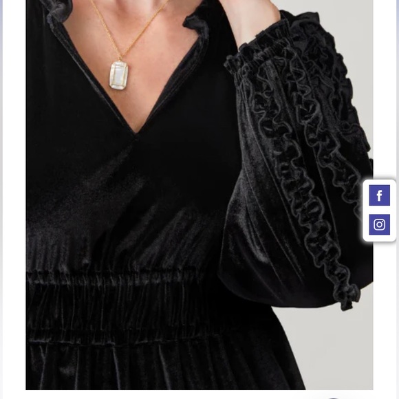 Spartina449 Elegant Black Velvet Dress Size XXL Wilenna Velvet Black Dress NWT - Picture 9 of 17